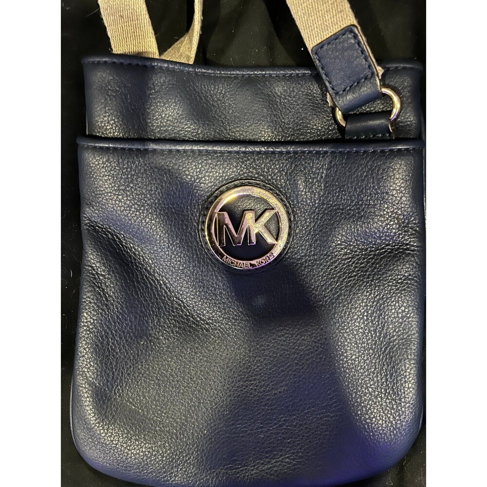 Michael Kors Navy Leather Crossbody Bag